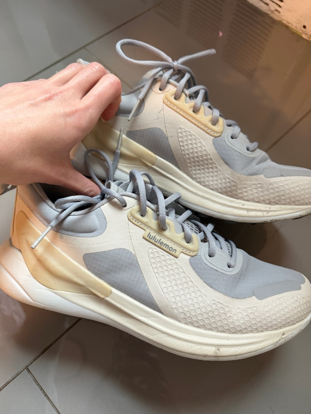 lululemon athletica Light Gray and Cream Women's Performance Sneakers